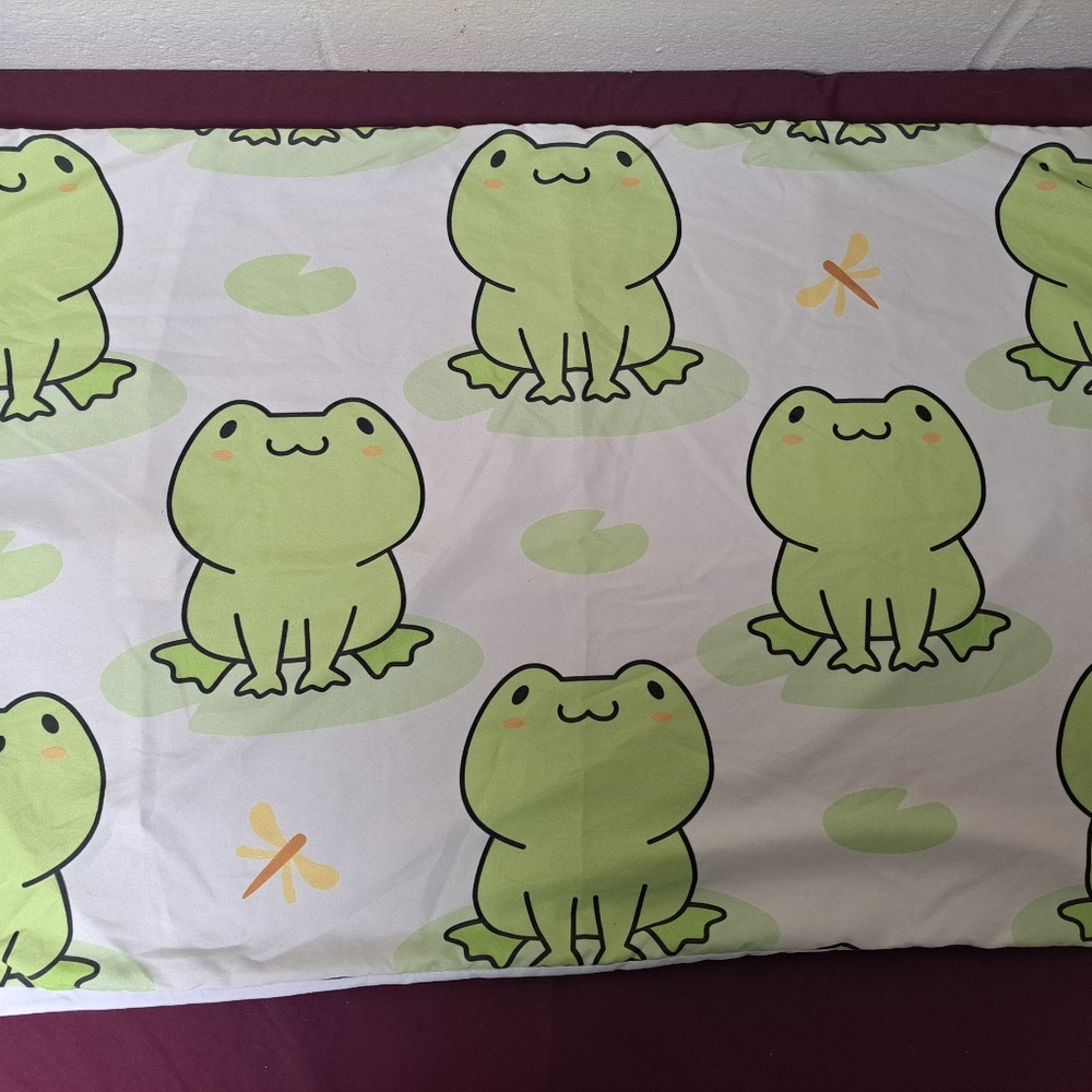 Frog And Dragonfly Standard Size Pillowcase